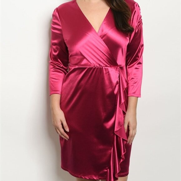 Satin Lycra Cocktail Dress - Picture 1 of 2